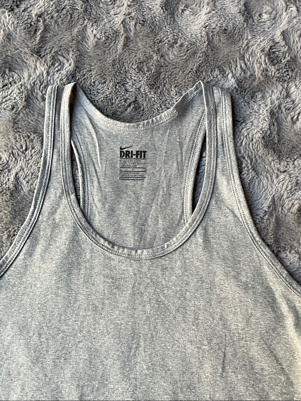 Nike Dri-FIT Light Gray Racerback Tank Top - Picture 3 of 4